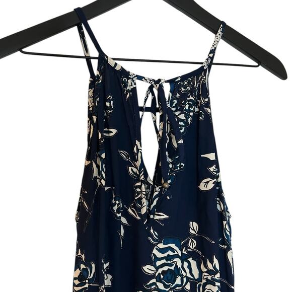 Angie Maxi Dress Floral Side Slits Blue Small - Picture 6 of 8